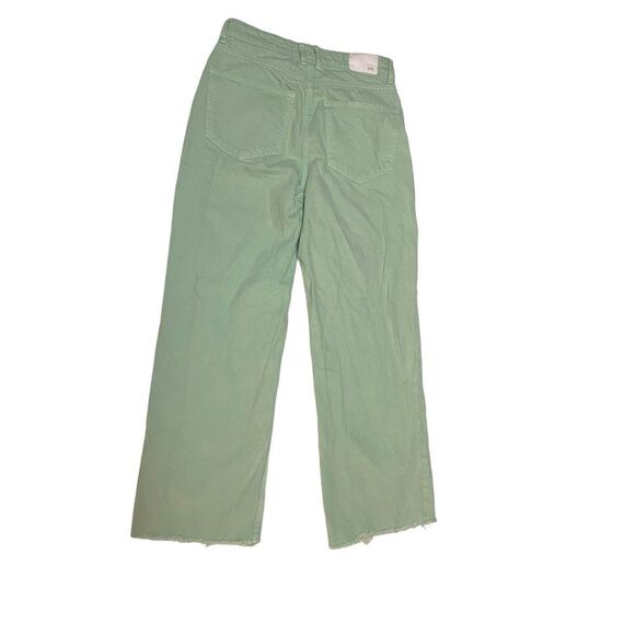 Zara Green Light Wash Festival Rodeo‎ Western Casual Straight Leg Frayed Jeans 4 - Picture 3 of 9